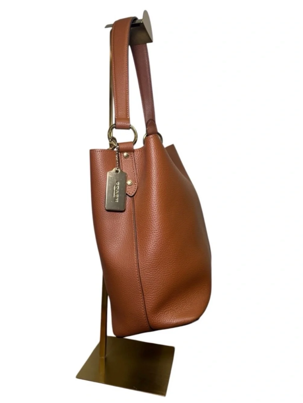 Coach Town Bucket Bag in Saddle Tan (91122) with Crossbody Strap Neutral Color